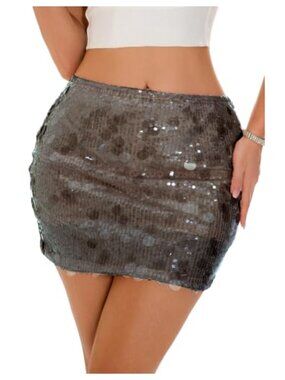 Sequin Mini Skort with Built-in Shorts Sparkly Party Dance Skirt Y2K